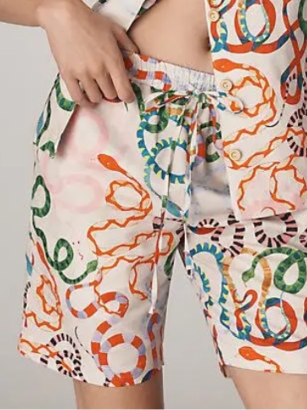 NEW Anthropologie Rachel Antonoff x Timmy Linen Blend Snake Shorts XS - Picture 3 of 6